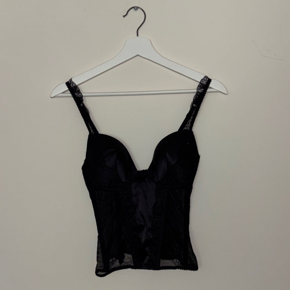 Y2K Black Lace Bustier Top